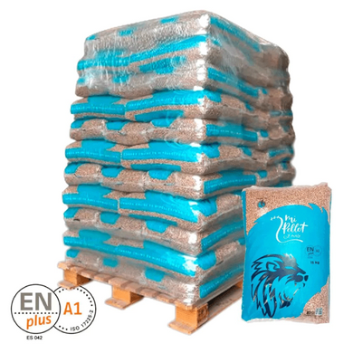 Pallet de Mi pellet y mas pellet certificado 77 sacos
